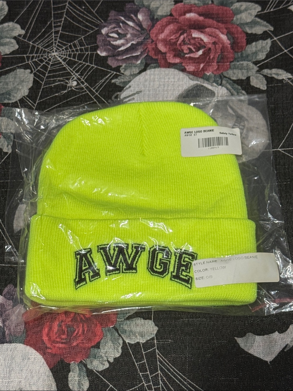 NWT ASAP ROCKY AWGE SAFETY YELLOW KNIT CAP BEANIE MERCHANDISE